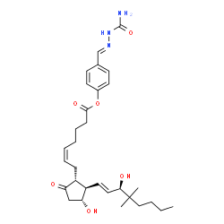 ChemSpider 2D Image | 4-[(E)-(Carbamoylhydrazono)methyl]phenyl (5Z,11alpha,13E,15R)-11,15-dihydroxy-16,16-dimethyl-9-oxoprosta-5,13-dien-1-oate | C30H43N3O6