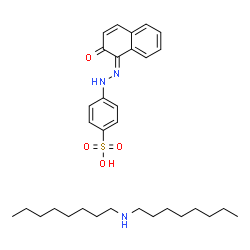 ChemSpider 2D Image | 4-[(2Z)-2-(2-Oxo-1(2H)-naphthalenylidene)hydrazino]benzenesulfonic acid - N-octyl-1-octanamine (1:1) | C32H47N3O4S