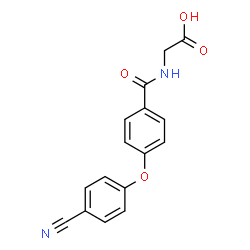 ChemSpider 2D Image | N-[4-(4-Cyanophenoxy)benzoyl]glycine | C16H12N2O4