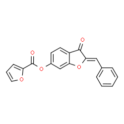 ChemSpider 2D Image | (2Z)-2-Benzylidene-3-oxo-2,3-dihydro-1-benzofuran-6-yl 2-furoate | C20H12O5