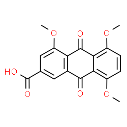 ChemSpider 2D Image | 4,5,8-Trimethoxy-9,10-dioxo-9,10-dihydro-2-anthracenecarboxylic acid | C18H14O7