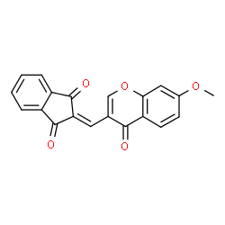 ChemSpider 2D Image | 2-[(7-Methoxy-4-oxo-4H-chromen-3-yl)methylene]-1H-indene-1,3(2H)-dione | C20H12O5