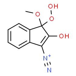 ChemSpider 2D Image | 1-Hydroperoxy-2-hydroxy-1-methoxy-1H-indene-3-diazonium | C10H9N2O4