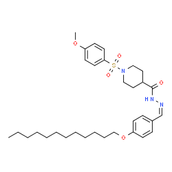 ChemSpider 2D Image | N'-{(Z)-[4-(Dodecyloxy)phenyl]methylene}-1-[(4-methoxyphenyl)sulfonyl]-4-piperidinecarbohydrazide | C32H47N3O5S