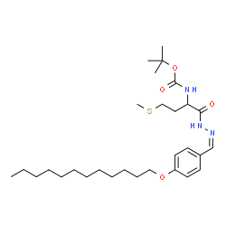 ChemSpider 2D Image | 2-Methyl-2-propanyl [1-{(2Z)-2-[4-(dodecyloxy)benzylidene]hydrazino}-4-(methylsulfanyl)-1-oxo-2-butanyl]carbamate (non-preferred name) | C29H49N3O4S