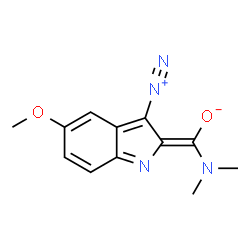 ChemSpider 2D Image | (E)-(3-Diazonio-5-methoxy-2H-indol-2-ylidene)(dimethylamino)methanolate | C12H12N4O2