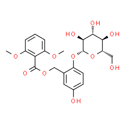 ChemSpider 2D Image | 2-(beta-L-Glucopyranosyloxy)-5-hydroxybenzyl 2,6-dimethoxybenzoate | C22H26O11
