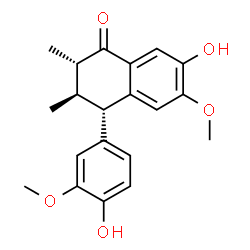 ChemSpider 2D Image | (2S,3R,4S)-7-Hydroxy-4-(4-hydroxy-3-methoxyphenyl)-6-methoxy-2,3-dimethyl-3,4-dihydro-1(2H)-naphthalenone | C20H22O5