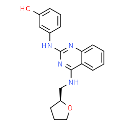 ChemSpider 2D Image | 3-[(4-{[(2S)-Tetrahydro-2-furanylmethyl]amino}-2-quinazolinyl)amino]phenol | C19H20N4O2