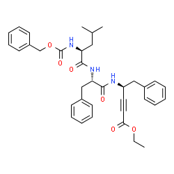 ChemSpider 2D Image | N-[(Benzyloxy)carbonyl]-L-leucyl-N-[(2S)-5-ethoxy-5-oxo-1-phenyl-3-pentyn-2-yl]-L-phenylalaninamide | C36H41N3O6