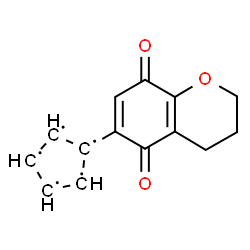 ChemSpider 2D Image | 1-(5,8-Dioxo-3,4,5,8-tetrahydro-2H-chromen-6-yl)-1,2,3,4,5-cyclopentanepentayl | C14H11O3