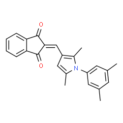ChemSpider 2D Image | 2-{[1-(3,5-Dimethylphenyl)-2,5-dimethyl-1H-pyrrol-3-yl]methylene}-1H-indene-1,3(2H)-dione | C24H21NO2