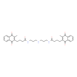 ChemSpider 2D Image | N,N'-(Iminodi-3,1-propanediyl)bis[4-(3-methyl-1,4-dioxo-1,4-dihydro-2-naphthalenyl)butanamide] | C36H41N3O6
