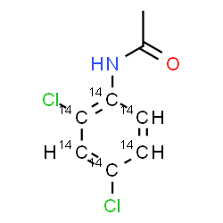 ChemSpider 2D Image | N-[2,4-Dichloro(~14~C_6_)phenyl]acetamide | C214C6H7Cl2NO