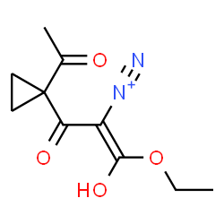 ChemSpider 2D Image | (1Z)-3-(1-Acetylcyclopropyl)-1-ethoxy-1-hydroxy-3-oxo-1-propene-2-diazonium | C10H13N2O4