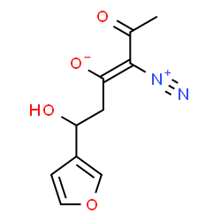 ChemSpider 2D Image | (3E)-4-Diazonio-1-(3-furyl)-1-hydroxy-5-oxo-3-hexen-3-olate | C10H10N2O4