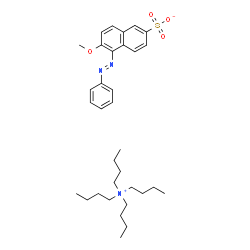 ChemSpider 2D Image | N,N,N-Tributyl-1-butanaminium 6-methoxy-5-[(E)-phenyldiazenyl]-2-naphthalenesulfonate | C33H49N3O4S