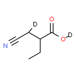 ChemSpider 2D Image | 2-[Cyano(~2~H_1_)methyl]butan(~2~H)oic acid | C6H7D2NO2