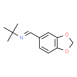 ChemSpider 2D Image | (E)-1-(1,3-Benzodioxol-5-yl)-N-(2-methyl-2-propanyl)methanimine | C12H15NO2