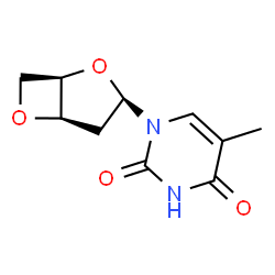 ChemSpider 2D Image | 1-(3,5-Anhydro-2-deoxy-beta-D-threo-pentofuranosyl)-5-methyl-2,4(1H,3H)-pyrimidinedione | C10H12N2O4