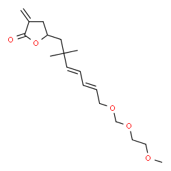 ChemSpider 2D Image | 5-{(3E,5E)-7-[(2-Methoxyethoxy)methoxy]-2,2-dimethyl-3,5-heptadien-1-yl}-3-methylenedihydro-2(3H)-furanone | C18H28O5