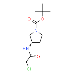 ChemSpider 2D Image | (S)-tert-Butyl 3-(2-chloroacetamido)pyrrolidine-1-carboxylate | C11H19ClN2O3