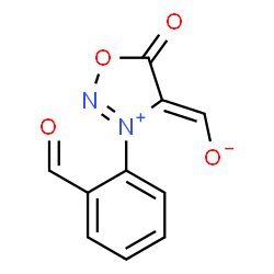 ChemSpider 2D Image | (Z)-[3-(2-Formylphenyl)-5-oxo-1,2,3-oxadiazol-3-ium-4(5H)-ylidene]methanolate | C10H6N2O4