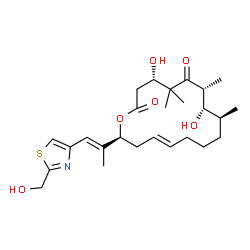 ChemSpider 2D Image | (4S,7R,8S,9S,13E,16S)-4,8-Dihydroxy-16-{(1E)-1-[2-(hydroxymethyl)-1,3-thiazol-4-yl]-1-propen-2-yl}-5,5,7,9-tetramethyloxacyclohexadec-13-ene-2,6-dione | C26H39NO6S