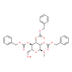 ChemSpider 2D Image | Methyl 2,3,4-tris-O-[(benzyloxy)carbonyl]-alpha-D-mannopyranoside | C31H32O12