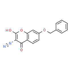 ChemSpider 2D Image | 7-(Benzyloxy)-2-hydroxy-4-oxo-4H-chromene-3-diazonium | C16H11N2O4