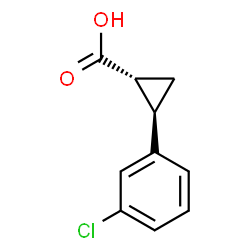 ChemSpider 2D Image | (1R,2R)-2-(3-Chlorophenyl)cyclopropanecarboxylic acid | C10H9ClO2