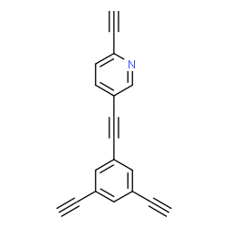 ChemSpider 2D Image | 5-[(3,5-Diethynylphenyl)ethynyl]-2-ethynylpyridine | C19H9N