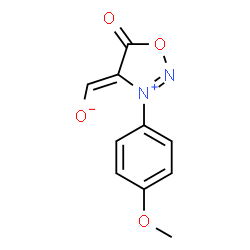 ChemSpider 2D Image | (Z)-[3-(4-Methoxyphenyl)-5-oxo-1,2,3-oxadiazol-3-ium-4(5H)-ylidene]methanolate | C10H8N2O4