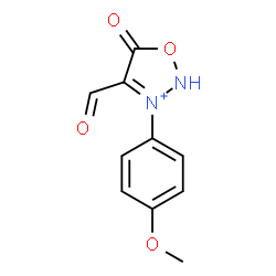 ChemSpider 2D Image | 4-Formyl-3-(4-methoxyphenyl)-5-oxo-2,5-dihydro-1,2,3-oxadiazol-3-ium | C10H9N2O4