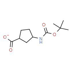 ChemSpider 2D Image | 3-({[(2-Methyl-2-propanyl)oxy]carbonyl}amino)cyclopentanecarboxylate | C11H18NO4