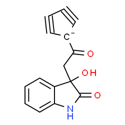 ChemSpider 2D Image | 1-[(3-Hydroxy-2-oxo-2,3-dihydro-1H-indol-3-yl)acetyl]-2,4-cyclopentadiynide | C15H8NO3