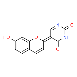 ChemSpider 2D Image | (5E)-5-(7-Hydroxy-2H-chromen-2-ylidene)-2,4(3H,5H)-pyrimidinedione | C13H8N2O4