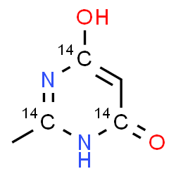 ChemSpider 2D Image | 6-Hydroxy-2-methyl-4(3H)-(2,4,6-~14~C_3_)pyrimidinone | C214C3H6N2O2