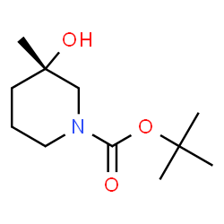 ChemSpider 2D Image | 2-Methyl-2-propanyl (3S)-3-hydroxy-3-methyl-1-piperidinecarboxylate | C11H21NO3