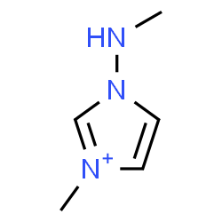 ChemSpider 2D Image | 3-Methyl-1-(methylamino)-1H-imidazol-3-ium | C5H10N3