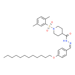 ChemSpider 2D Image | 1-[(2,5-Dimethylphenyl)sulfonyl]-N'-{(Z)-[4-(dodecyloxy)phenyl]methylene}-4-piperidinecarbohydrazide | C33H49N3O4S