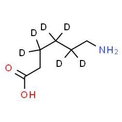 ChemSpider 2D Image | 6-Amino(3,3,4,4,5,5-~2~H_6_)hexanoic acid | C6H7D6NO2