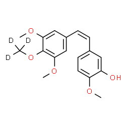 ChemSpider 2D Image | 5-[(Z)-2-{3,5-Dimethoxy-4-[(~2~H_3_)methyloxy]phenyl}vinyl]-2-methoxyphenol | C18H17D3O5