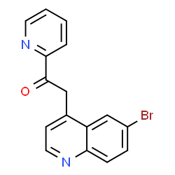 ChemSpider 2D Image | 2-(6-Bromo-4-quinolinyl)-1-(2-pyridinyl)ethanone | C16H11BrN2O