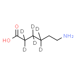 ChemSpider 2D Image | 6-Amino(2,2,3,3,4,4-~2~H_6_)hexanoic acid | C6H7D6NO2
