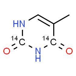ChemSpider 2D Image | 5-Methyl-2,4(1H,3H)-(2,4-~14~C_2_)pyrimidinedione | C314C2H6N2O2