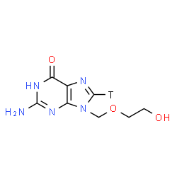 ChemSpider 2D Image | 2-Amino-9-[(2-hydroxyethoxy)methyl](8-~3~H)-1,9-dihydro-6H-purin-6-one | C8H10TN5O3