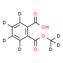 ChemSpider 2D Image | 2-{[(~2~H_3_)Methyloxy]carbonyl}(~2~H_4_)benzoic acid | C9HD7O4