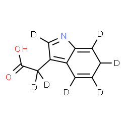 ChemSpider 2D Image | (2,4,5,6,7-~2~H_5_)-6H-Indol-3-yl(~2~H_2_)acetic acid | C10H2D7NO2
