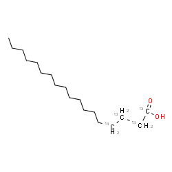 ChemSpider 2D Image | (1,2,3,4-~13~C_4_)Octadecanoic acid | C1413C4H36O2